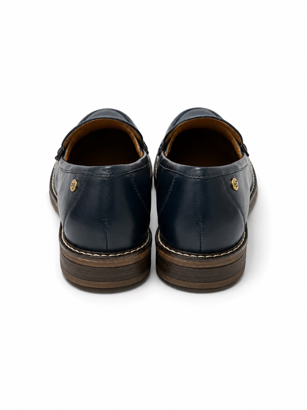 Easy Spirit Jaylin Women’s Dark Blue Leather Loafers - Picture 3 of 4